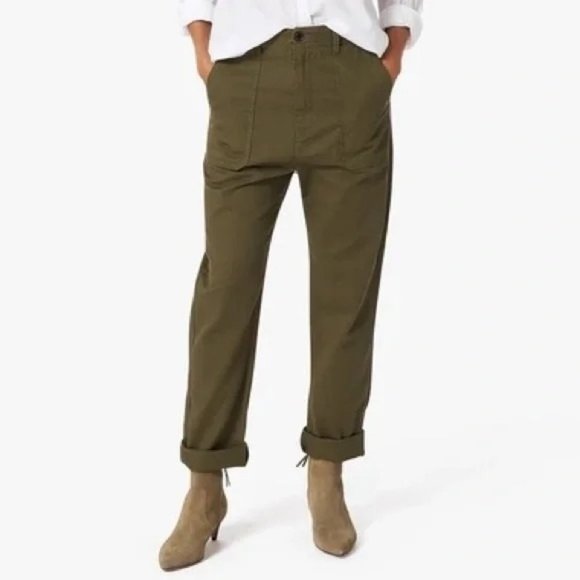 Xirena Jasper Tucker Pants boyfriend cropped olive green sz M